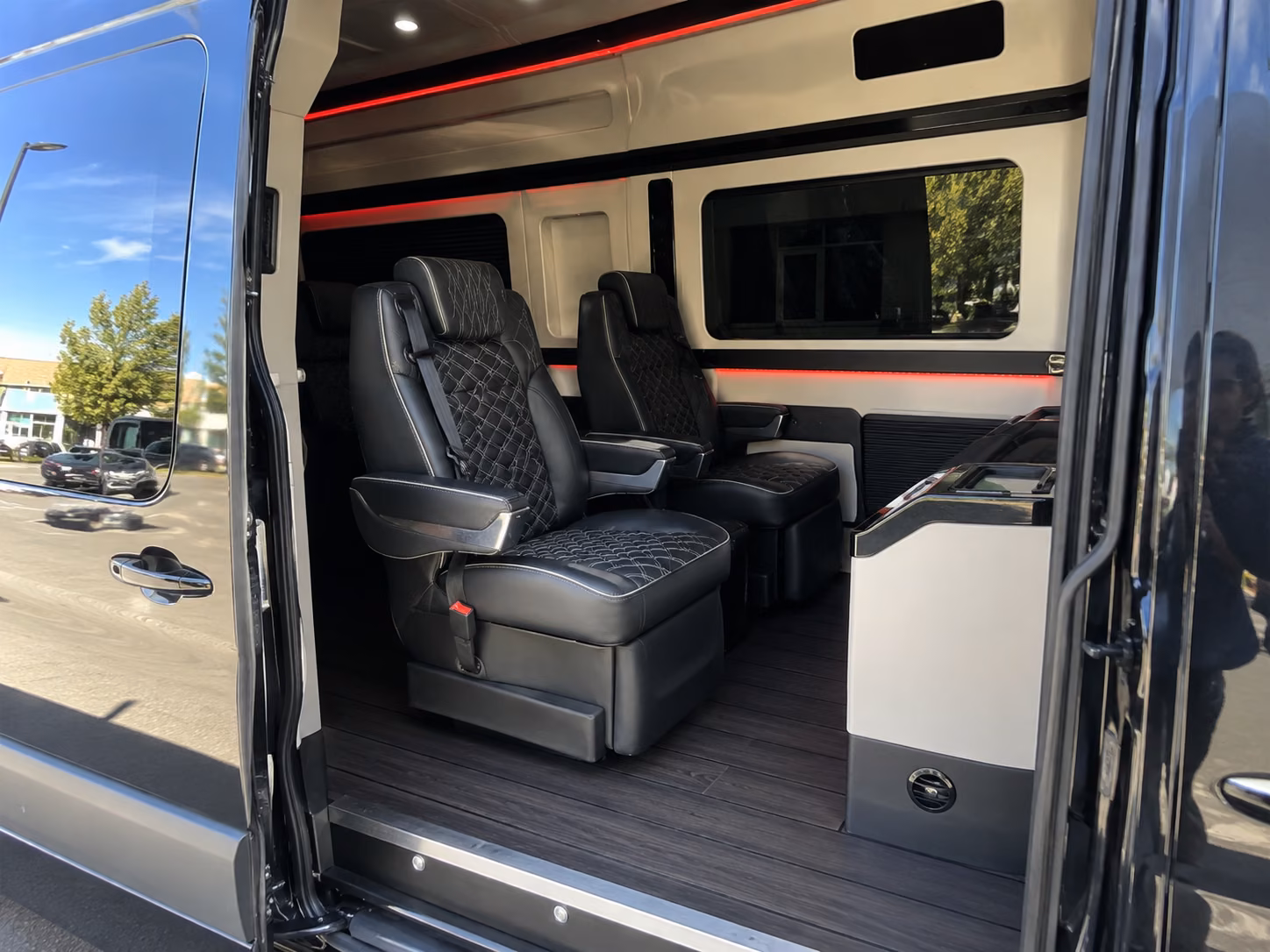 shoreline wine tour brewery transportation onboard seating